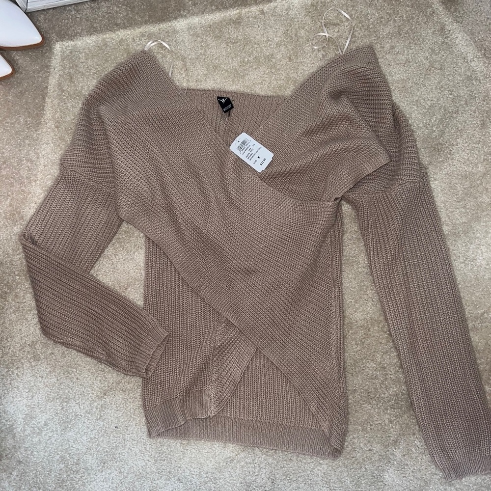 Tan cropped sweater